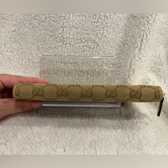 Gucci Tan GG Monogram Zip Around Wallet - Picture 5 of 12